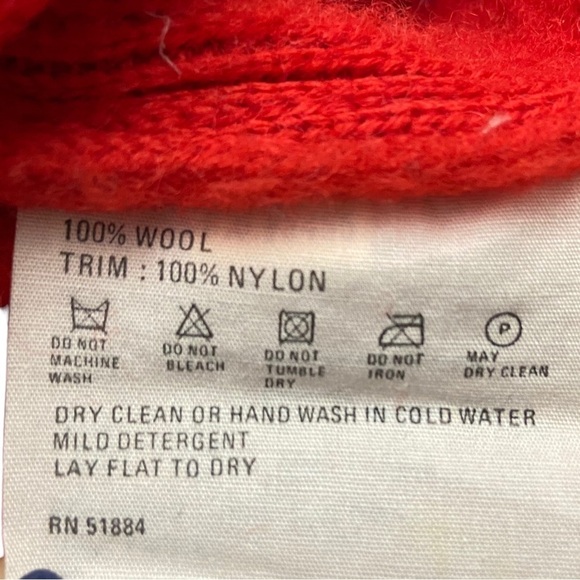 Patagonia Vintage Red Men’s Knit Wool Sweater Quarter Zip Size S Pocket Pullover - Picture 7 of 8